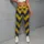 Navy Blue And Golden Yellow Chevron Stripes For Yoga, Pilates And Everyday Wear Leggings - 4