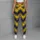 Navy Blue And Golden Yellow Chevron Stripes For Yoga, Pilates And Everyday Wear Leggings - 5