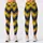 Navy Blue And Golden Yellow Chevron Stripes For Yoga, Pilates And Everyday Wear Leggings - 1
