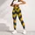 Navy Blue And Golden Yellow Chevron Stripes For Yoga, Pilates And Everyday Wear Leggings - 6