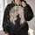 Crescent Moon Witch and Bare Tree Night Scene for Autumn Halloween Evenings All-over Print Hoodie (Lightweight) - 2