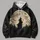 Crescent Moon Witch and Bare Tree Night Scene for Autumn Halloween Evenings All-over Print Hoodie (Lightweight) - 4