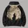Crescent Moon Witch and Bare Tree Night Scene for Autumn Halloween Evenings All-over Print Hoodie (Lightweight) - 5