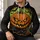 Sinister Pumpkin, Black Cat & Bat Halloween Scene for Spooky Autumn Nights and Parties All-over Print Hoodie (Lightweight) - 6