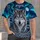 Silver Wolf and Aurora Night Sky for Winter Stargazing and Celtic Style Lovers All-over Print Unisex T-shirt - 4