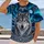Silver Wolf and Aurora Night Sky for Winter Stargazing and Celtic Style Lovers All-over Print Unisex T-shirt - 2
