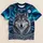 Silver Wolf and Aurora Night Sky for Winter Stargazing and Celtic Style Lovers All-over Print Unisex T-shirt - 1