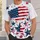 Red White and Navy Star Spangled Americana for Fourth of July Celebrations and Summer All-over Print Unisex T-shirt - 5