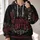 Gothic Cat Crescent Moon and Roses for Halloween Nighttime Style Gift for Women All-over Print Hoodie (Lightweight) - 2