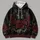 Gothic Cat Crescent Moon and Roses for Halloween Nighttime Style Gift for Women All-over Print Hoodie (Lightweight) - 4