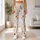 Rust Orange Wildflower Sprigs For Yoga, Pilates, Travel And Everyday Casual Wear Leggings - 12