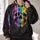 Rainbow Dripping Skull And Skeleton Hands For Halloween Nights And Gothic Festival Style All-over Print Hoodie (Lightweight) - 2