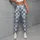 Blue White Checkered Gingham for Yoga Pilates and Everyday Activewear Style Leggings - 6