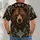 Woodland Bear and Pine Boughs for Nordic Winter Festivals and Cozy Countryside Days All-over Print Unisex T-shirt - 6