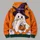Cute Halloween Ghost Witch Hat and Pumpkin Bucket for Autumn Trick or Treat Parties All-over Print Hoodie (Lightweight) - 5