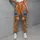 Blue Wildflowers on Tangerine for Yoga, Pilates, and Everyday Studio-to-Street Wear Leggings - 6