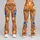 Blue Wildflowers on Tangerine for Yoga, Pilates, and Everyday Studio-to-Street Wear Leggings - 9