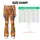 Blue Wildflowers on Tangerine for Yoga, Pilates, and Everyday Studio-to-Street Wear Leggings - 7