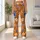 Blue Wildflowers on Tangerine for Yoga, Pilates, and Everyday Studio-to-Street Wear Leggings - 11