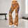 Blue Wildflowers on Tangerine for Yoga, Pilates, and Everyday Studio-to-Street Wear Leggings - 10