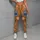 Blue Wildflowers on Tangerine for Yoga, Pilates, and Everyday Studio-to-Street Wear Leggings - 4