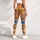 Blue Wildflowers on Tangerine for Yoga, Pilates, and Everyday Studio-to-Street Wear Leggings - 5