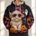 Shaggy Cow Witch with Pumpkins for Playful Halloween Nights, Autumn Parties and Fall Fun All-over Print Hoodie (Lightweight) - 1