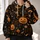 Pumpkin Spiderweb Moon And Star Halloween Night Party Style For Women This Autumn All-over Print Hoodie (Lightweight) - 2