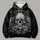 Engraved Skull Rose and Crescent Moon for Gothic Halloween Style All-over Print Hoodie (Lightweight) - 4