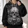 Engraved Skull Rose and Crescent Moon for Gothic Halloween Style All-over Print Hoodie (Lightweight) - 2