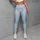 Pastel Blue Gingham Checks for Yoga, Pilates, and Everyday Activewear Leggings - 6