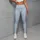 Pastel Blue Gingham Checks for Yoga, Pilates, and Everyday Activewear Leggings - 4