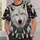 White Arctic Wolf With Turquoise Stones for Nature Lovers and Everyday Adventures All-over Print Unisex T-shirt - 5