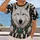 White Arctic Wolf With Turquoise Stones for Nature Lovers and Everyday Adventures All-over Print Unisex T-shirt - 2