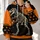 Dinosaur Skeleton and Pumpkin Moon Halloween Night for Spooky Autumn Celebrations All-over Print Hoodie (Lightweight) - 2