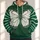Ivory Butterfly on Forest Green for Nature Lovers and Everyday Spring Outings All-over Print Hoodie (Lightweight) - 1