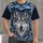 Ice Wolf and Nordic Snowflakes for Winter Holidays and Cozy Outdoor Adventures All-over Print Unisex T-shirt - 4