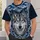 Ice Wolf and Nordic Snowflakes for Winter Holidays and Cozy Outdoor Adventures All-over Print Unisex T-shirt - 5