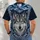 Ice Wolf and Nordic Snowflakes for Winter Holidays and Cozy Outdoor Adventures All-over Print Unisex T-shirt - 6