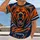 Roaring Orange Bear Head for Game Day Cheer and Football Fan Gatherings All Season All-over Print Unisex T-shirt - 2