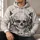 Engraved Skull, Roses and Crescent Moon for Gothic Autumn Dark Academia Fans All-over Print Hoodie (Lightweight) - 6