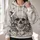 Engraved Skull, Roses and Crescent Moon for Gothic Autumn Dark Academia Fans All-over Print Hoodie (Lightweight) - 2