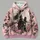 Pink Moon Witch and Black Cat for Whimsical Halloween Night Celebrations and Parties All-over Print Hoodie (Lightweight) - 4