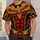 Flame Phoenix Muscle Suit for Cosplay Parties and Fantasy Convention Wear All-over Print Unisex T-shirt - 5