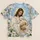 Jesus Holding Lamb with White Lilies for Faithful Everyday Wear and Church Gatherings All-over Print Unisex T-shirt - 1