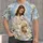 Jesus Holding Lamb with White Lilies for Faithful Everyday Wear and Church Gatherings All-over Print Unisex T-shirt - 4
