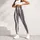 Ivory And Charcoal Vertical Pinstripes For Yoga Sessions And Everyday City Wear Daily Leggings - 5
