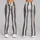 Ivory And Charcoal Vertical Pinstripes For Yoga Sessions And Everyday City Wear Daily Leggings - 9