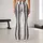 Ivory And Charcoal Vertical Pinstripes For Yoga Sessions And Everyday City Wear Daily Leggings - 10