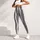 Ivory And Charcoal Vertical Pinstripes For Yoga Sessions And Everyday City Wear Daily Leggings - 5